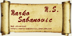 Marko Šabanović vizit kartica